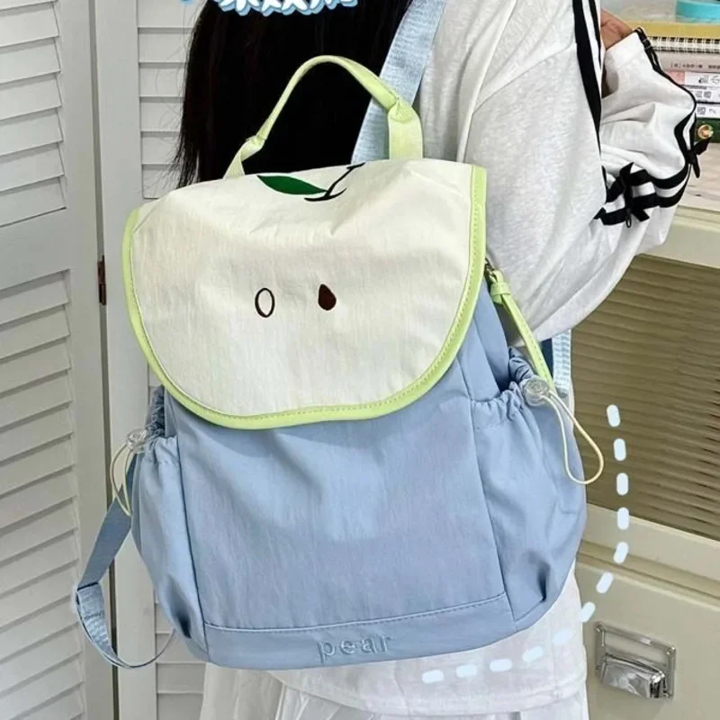 Apple Red Backpacks Back To School Kawaii Y2K Guava Cartoon Nylon 10 Inch Student Versatile Backpacks Zipper Mini Backpacks New