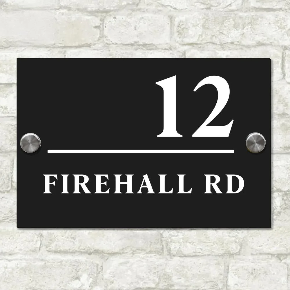 Pelat Pintu Dalam Ruangan Akrilik Abu-abu Arang Kustom, Desain Sederhana - Braket Baja Tahan Karat, Nomor Pintu Modern, Dekorasi Rumah Baru