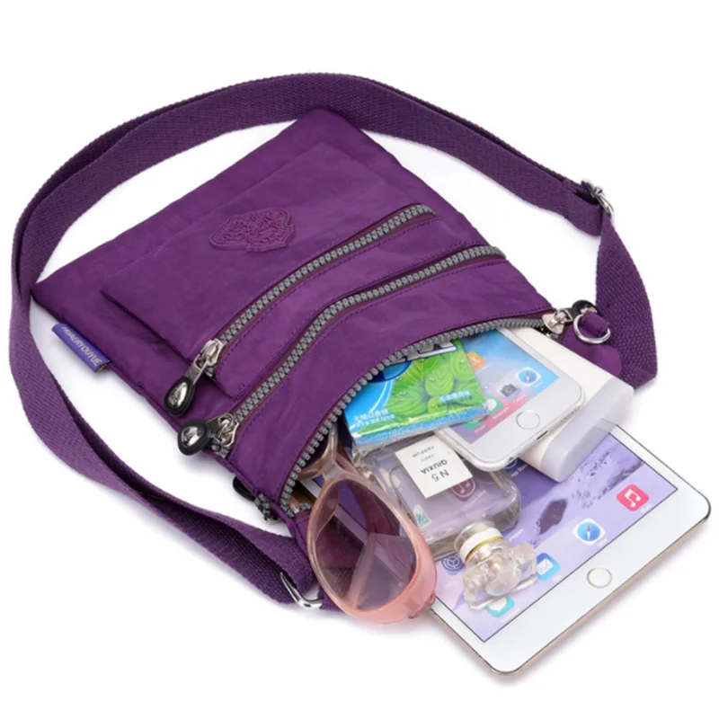 Bolso de hombro ultraligero de nailon para mujer, bolsa de mensajero multicapa de gran capacidad, bolso de viaje informal para tableta, 2024