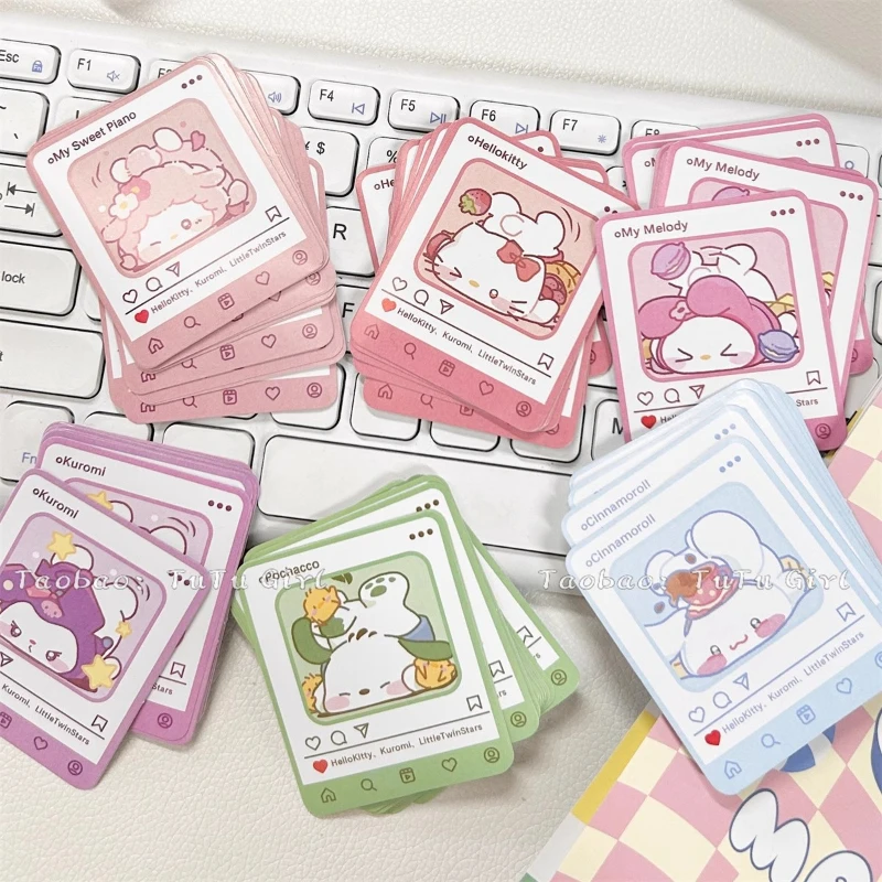 

Sanrio Cute Hello Kitty Kuromi Ledger Decoration Envelope Gift Box Sealing Sticker Mobile Phone Case Computer Water Cup Sticker