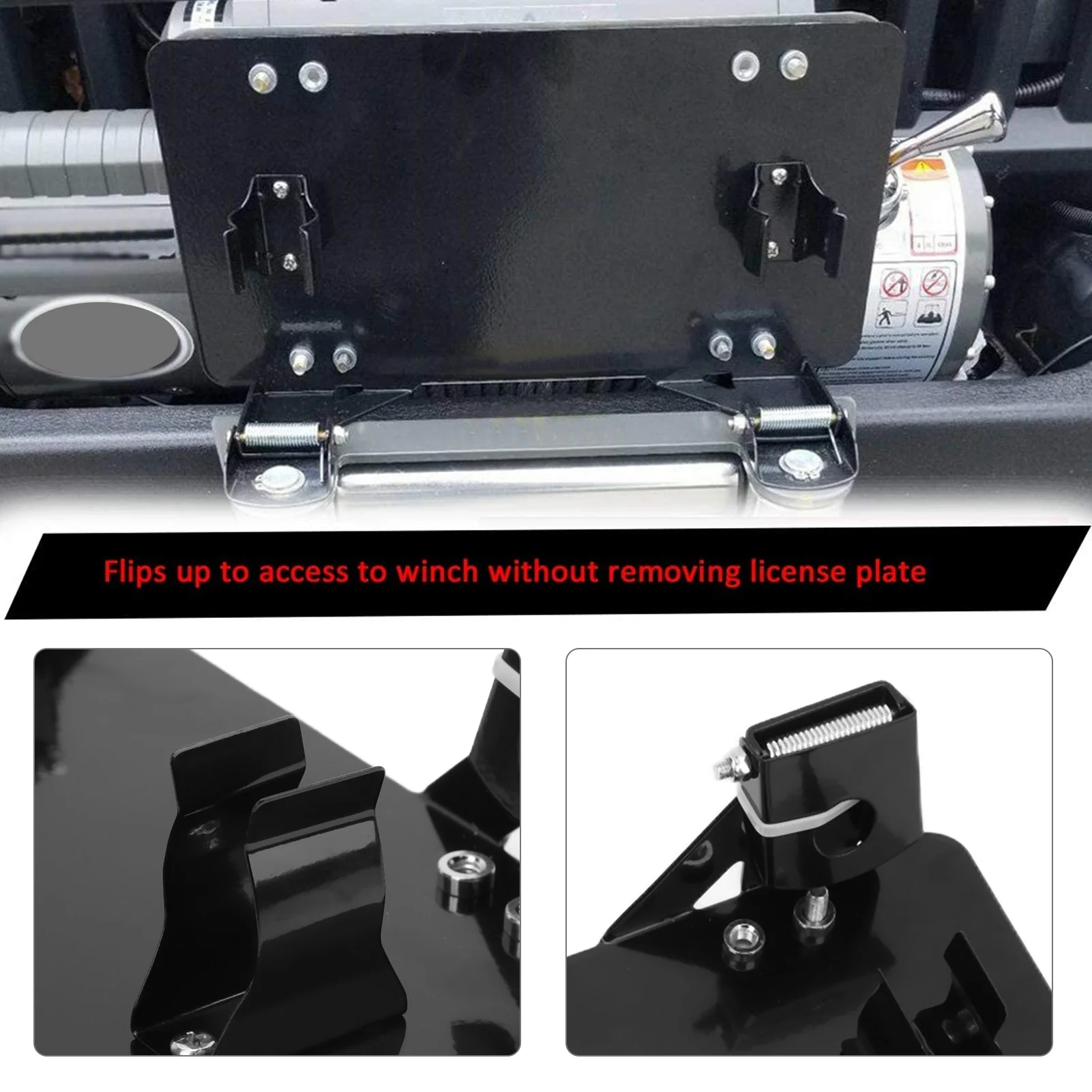 

Монтажный кронштейн Fairlead, кронштейн для номерного знака, черный держатель номерного знака для лебедки из нержавеющей стали для автомобилей, грузовиков, мотоциклов