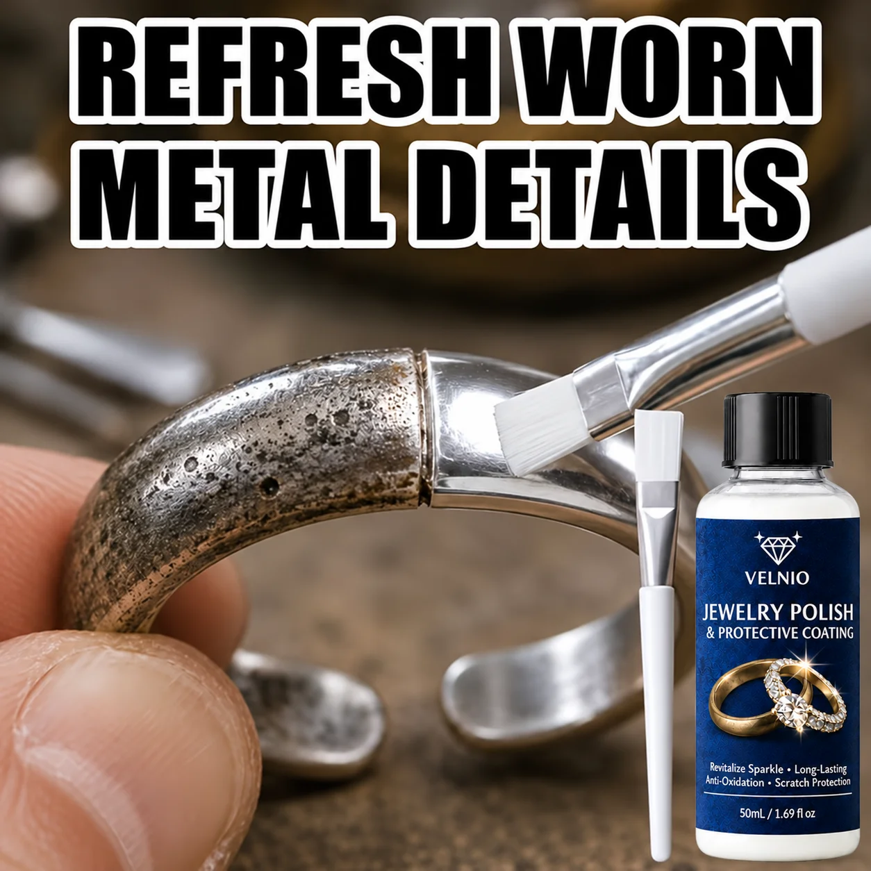 Jewelry Polishing And Protective Coating for Earrings, Necklaces, Bracelets, And Rings, Long-Lasting Anti-Oxidation Formula Helps Reduce Tarnish And Scratches