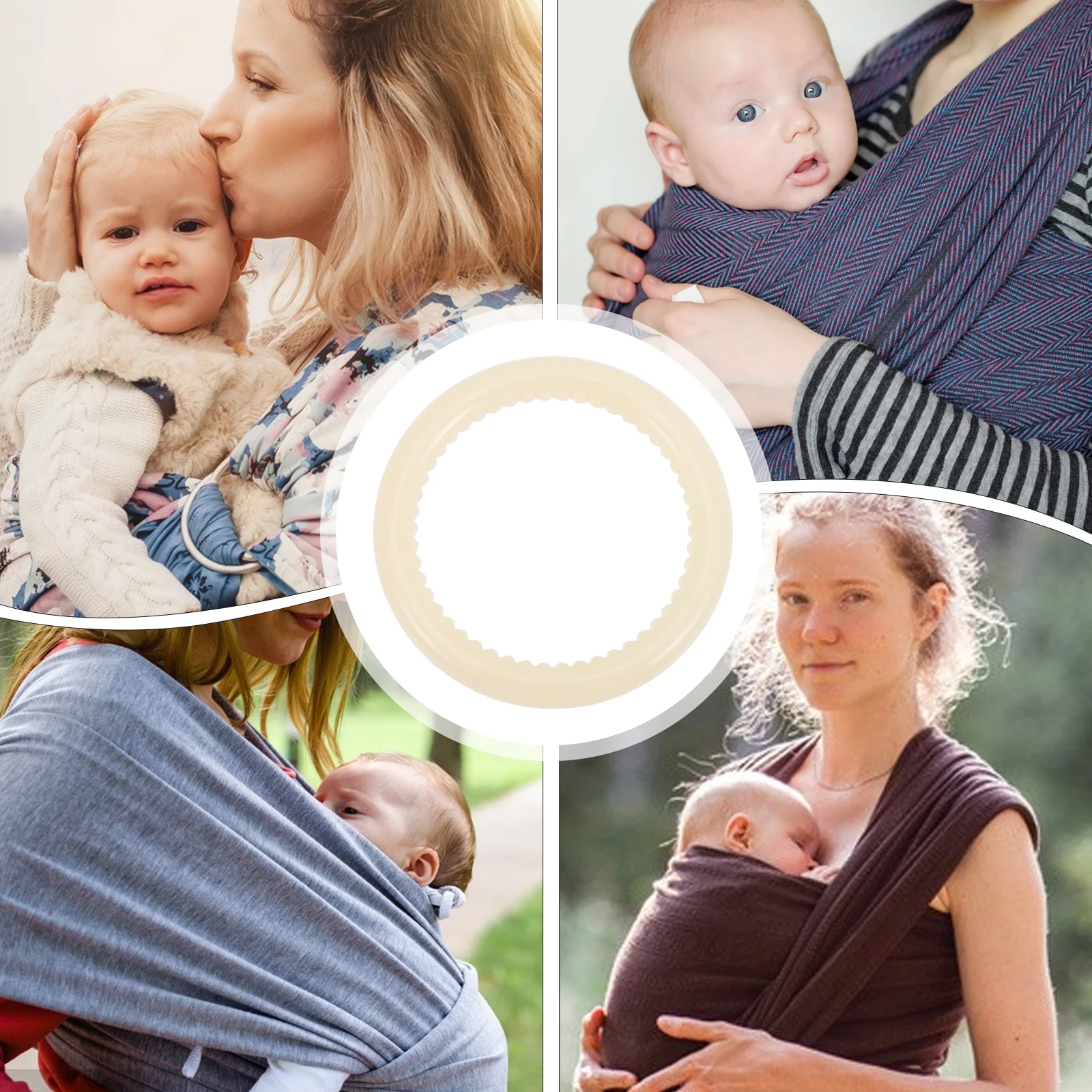 

4Pcs Baby Carrier Ring Durable Plastic Easy to Install Fits Most Wraps Safe for Infants Gift Baby Carrier Ring
