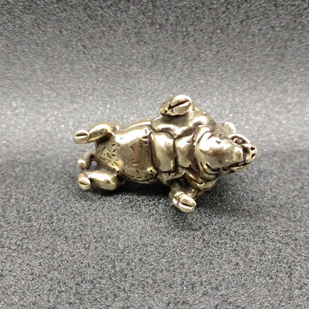 Vintage Brass Pig Statue Retro Desktop Art Decor Chic Piggy Shape Ornament Home Office Mall Living Room Bar Tabletop Adornment