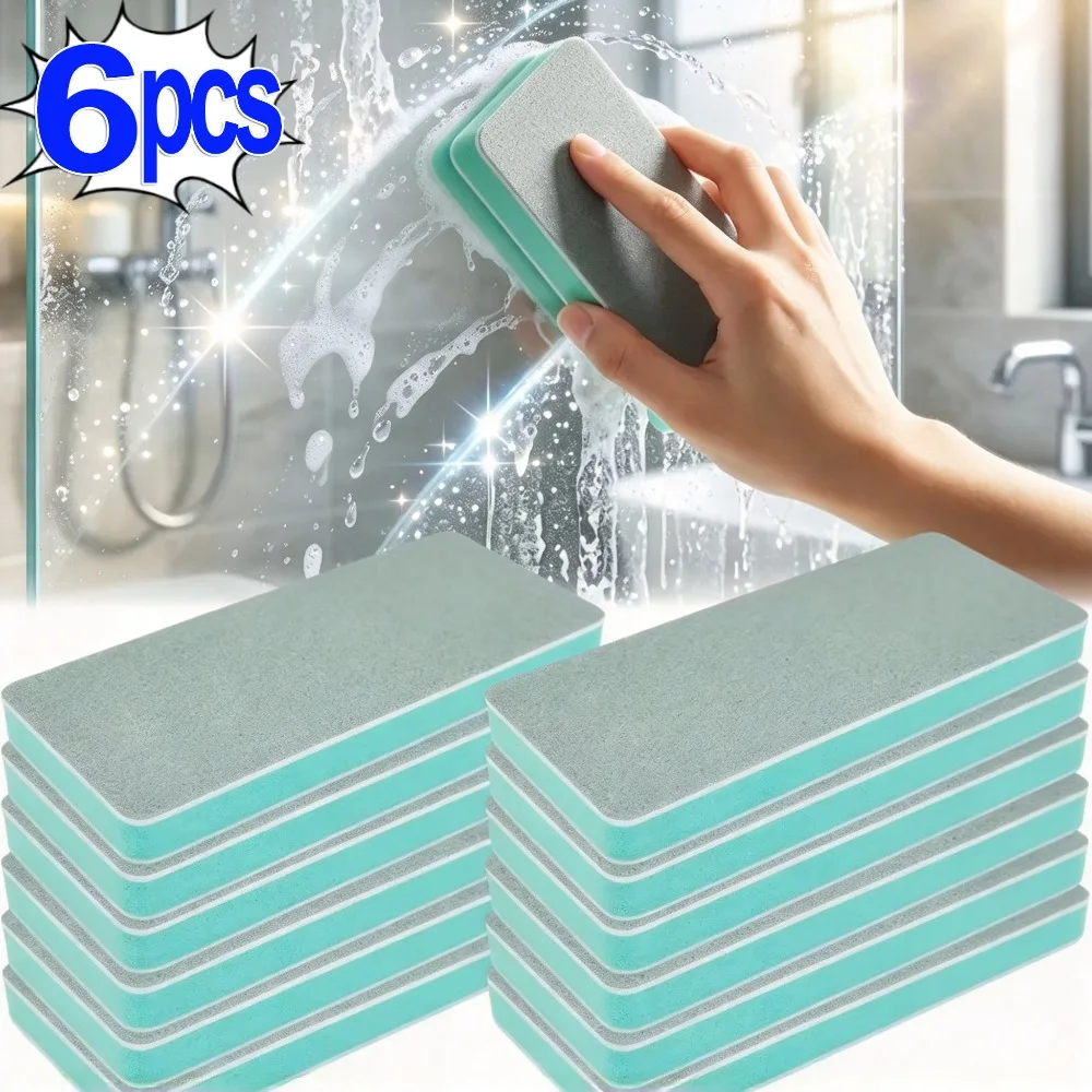 6/1PC Double Sided Glass Magic Cleaning Wipe Reusable Hand Sander Block Bathroom Mirror Strong Dirt Removal Brush Cleaning Tool