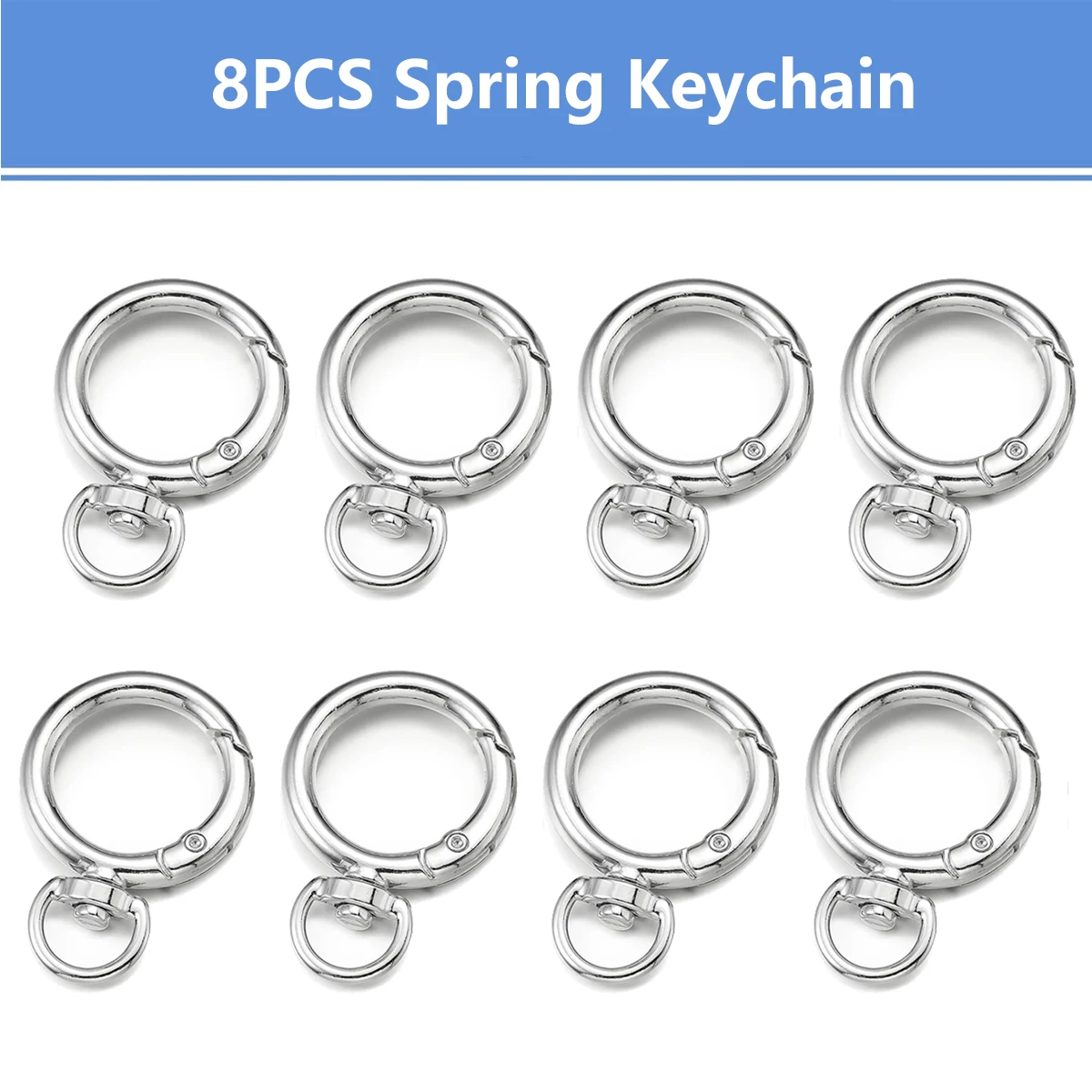 Spring O-Ring Key Hooks, 8/15 Key Rings Set