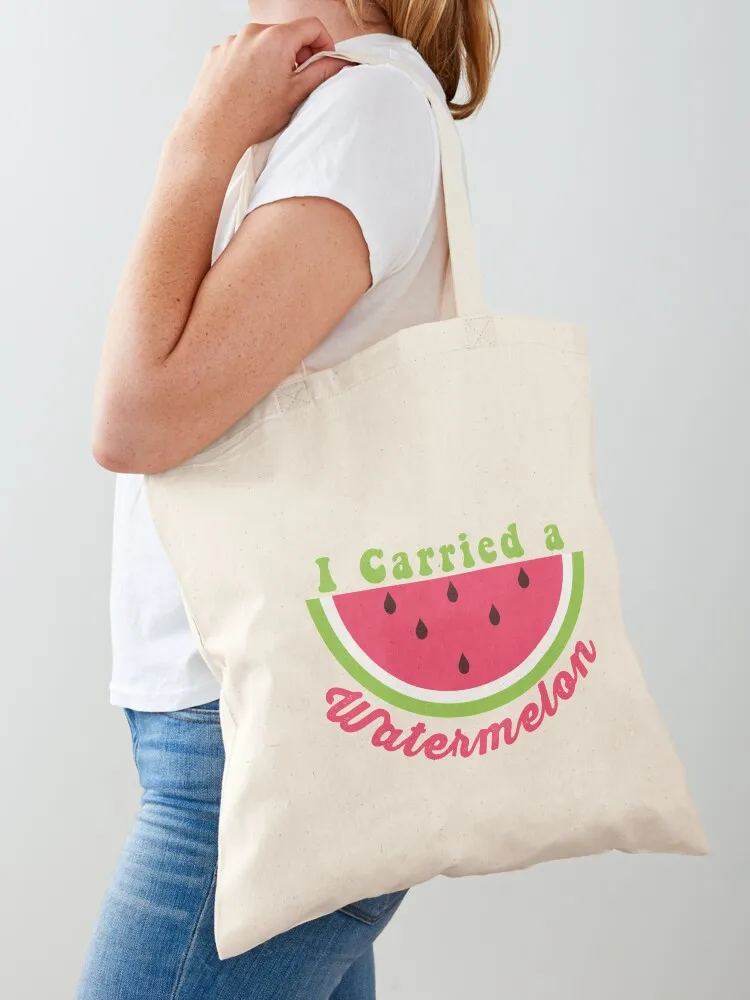 I Carried A Watermelon Tote Bag supermarket folding bag Beach bag Handbags foldable reusable