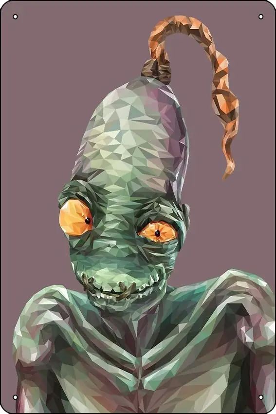 Забавный металлический жестяной знак Abe (Oddworld) 8x12 дюймов, игровая комната, мужская пещера, Настенный декор