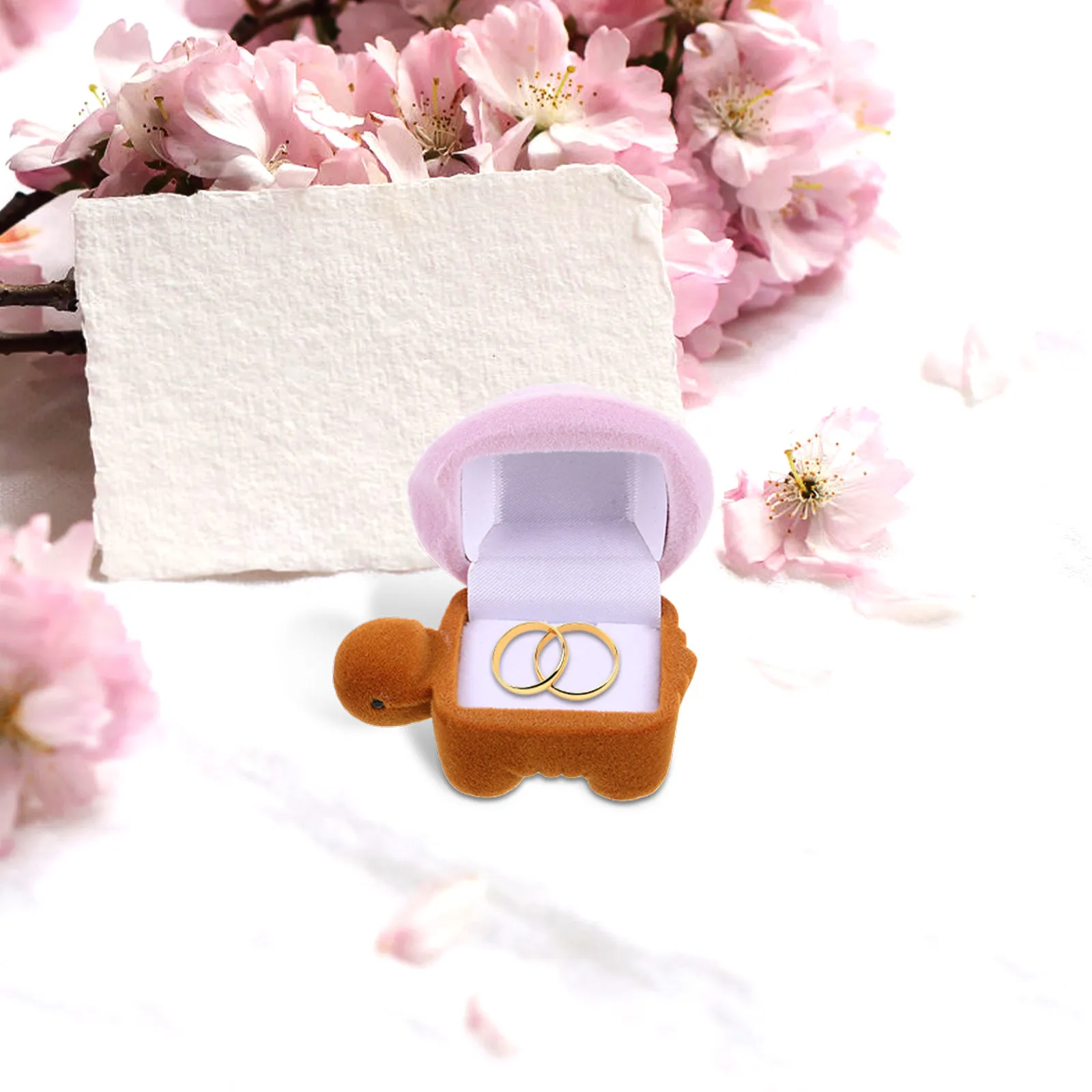 Turtle Shaped Jewelry Box for Earrings Rings Storage Soft Lined Compact Travel Friendly Ring Protector Engagement Keepsake Decor
