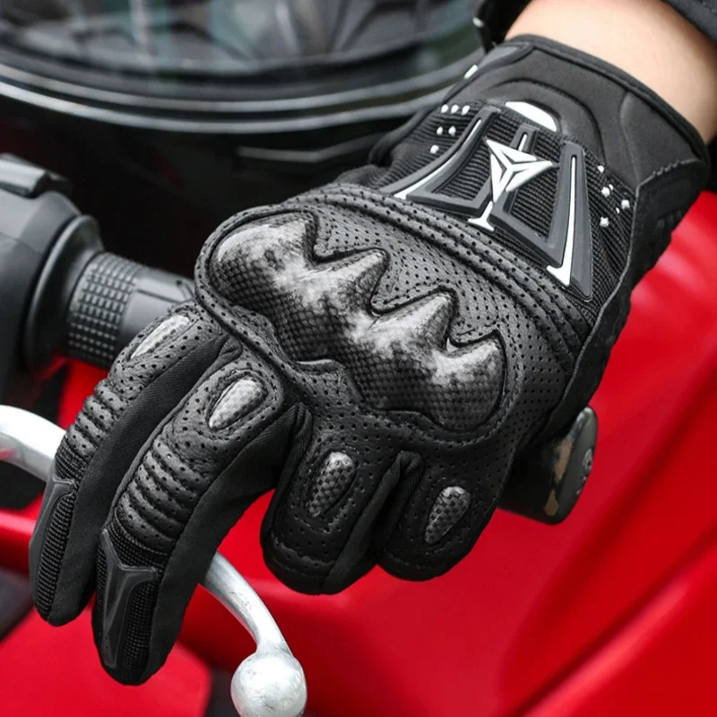 Motowolf Motorcycle Black Anti Drop Leather Gloves Off-road Motorcycle All Finger Sheepskin Gloves Autumn And Winter Men