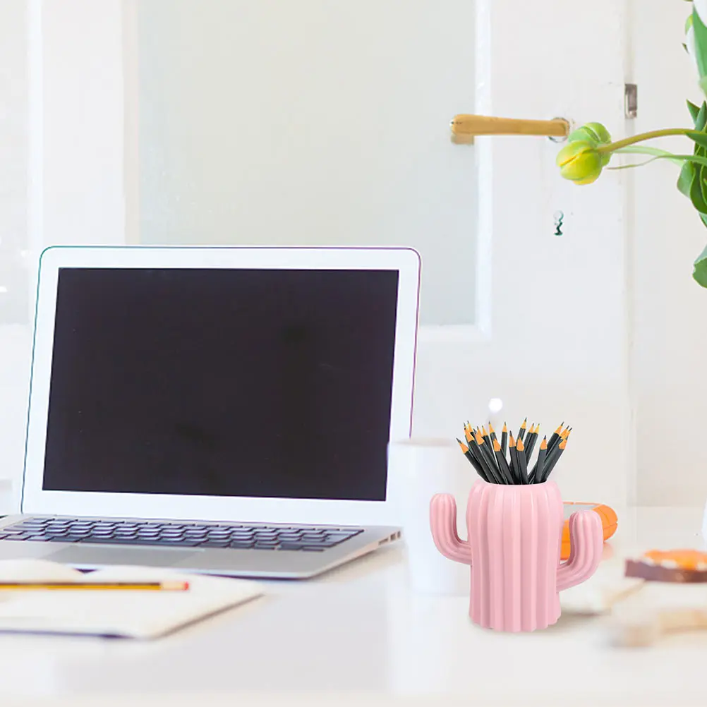 

2 Pcs Succulent Vase Cactus Accessories Creative Pen Holder for Desk Planter Plastic