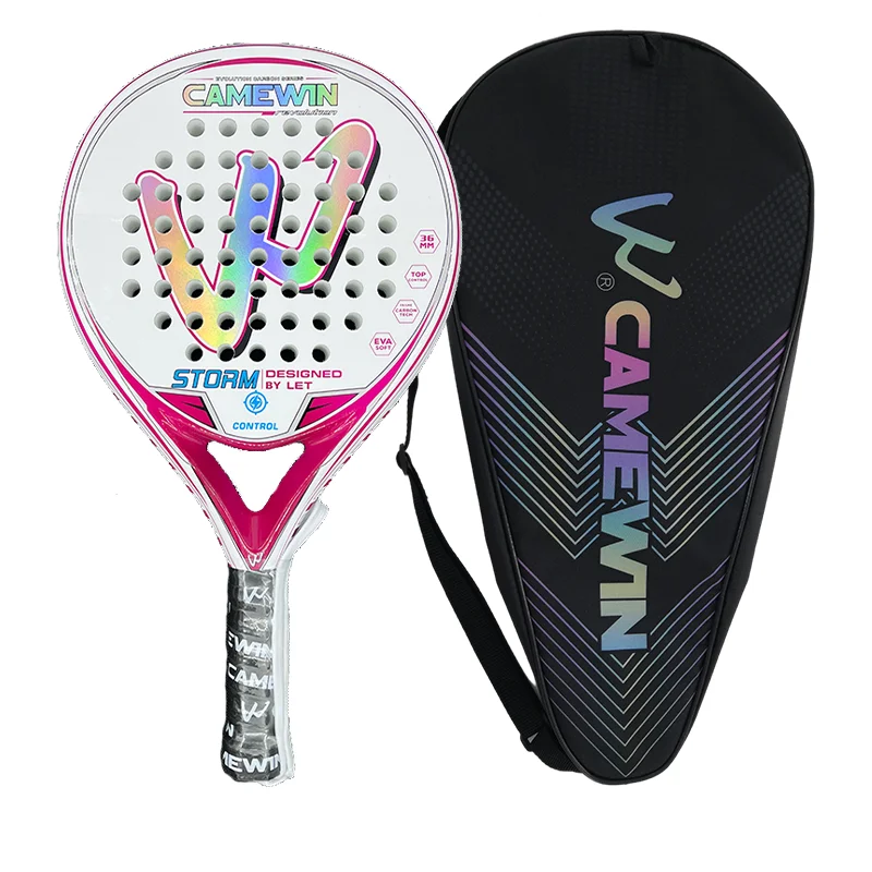 Camewin Paddle Racket Adult Prefessional Carbon Fiber Soft EVA Face Tennis Paddle Racquet Racket with Padle Bag Cover 2024 New