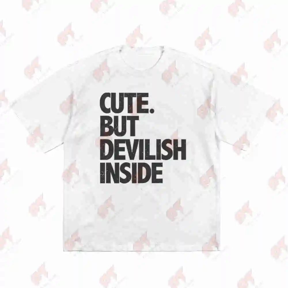 Cute But Devilish Inside Short Sleeve Tee 100% Cotton T-Shirt