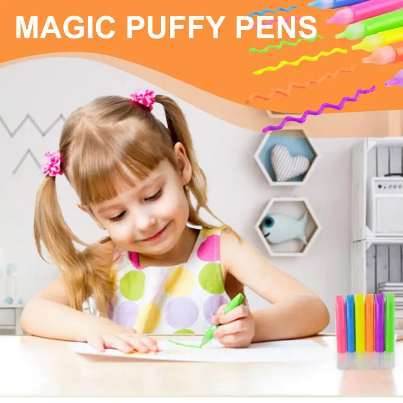 Пузырьковые ручки 3D Пузырьковая кисть 6X Веселые художественные принадлежности для рисования и раскрашивания Креативные маркеры для мальчиков и девочек в возрасте от 3 лет