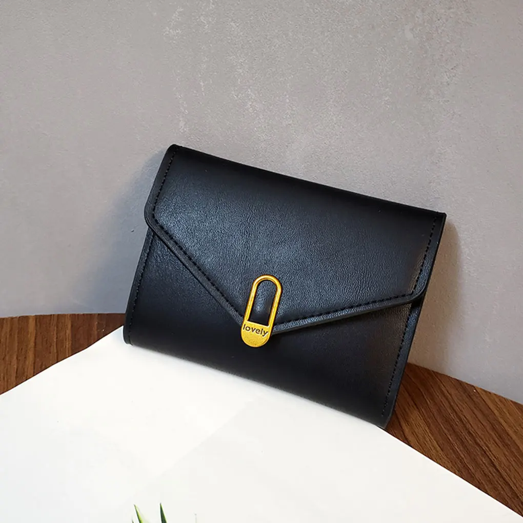 Cartera de cuero PU de lujo para mujer, monedero de cuero de alta calidad, Mini bolso de mano Simple, tarjeteros, embrague