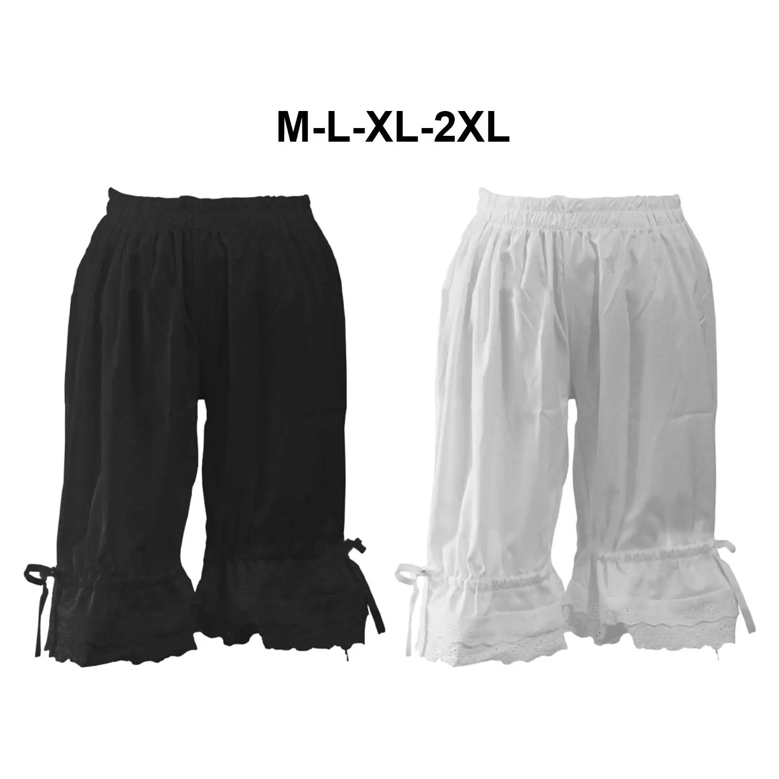 Women Bloomer Shorts Lace Hem Sleepwear Underwear Ruffle Pants Shorts