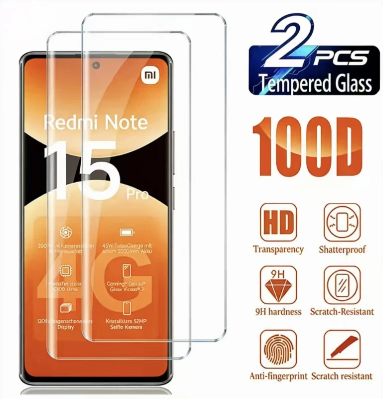 

1-2Pcs HD Clear Tempered Glass Screen Protector for Redmi Note 15 Pro 14 5G 13 Pro 12 Pro 11 Pro 13 12 11 Anti-Scratch Film
