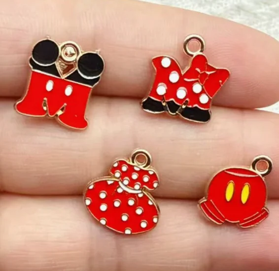 10pcs Mickey Mouse Necklace Charms for Handbags Key Chain Accessories DIY Jewelry Making Gifts