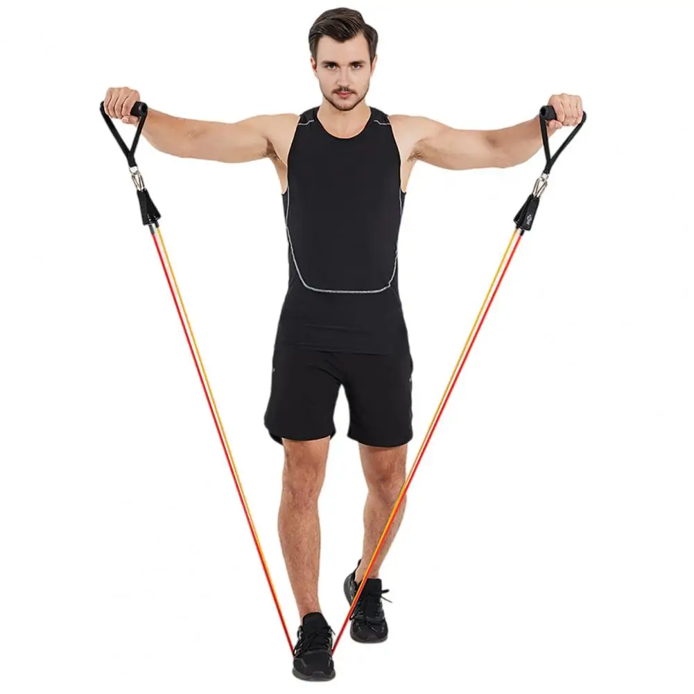 11 Pcs Resistance Bands Set Stretch Exercise Bands with Handles Home Gym Workout Bands Up to 100lbs for Physical Therapy Strengt