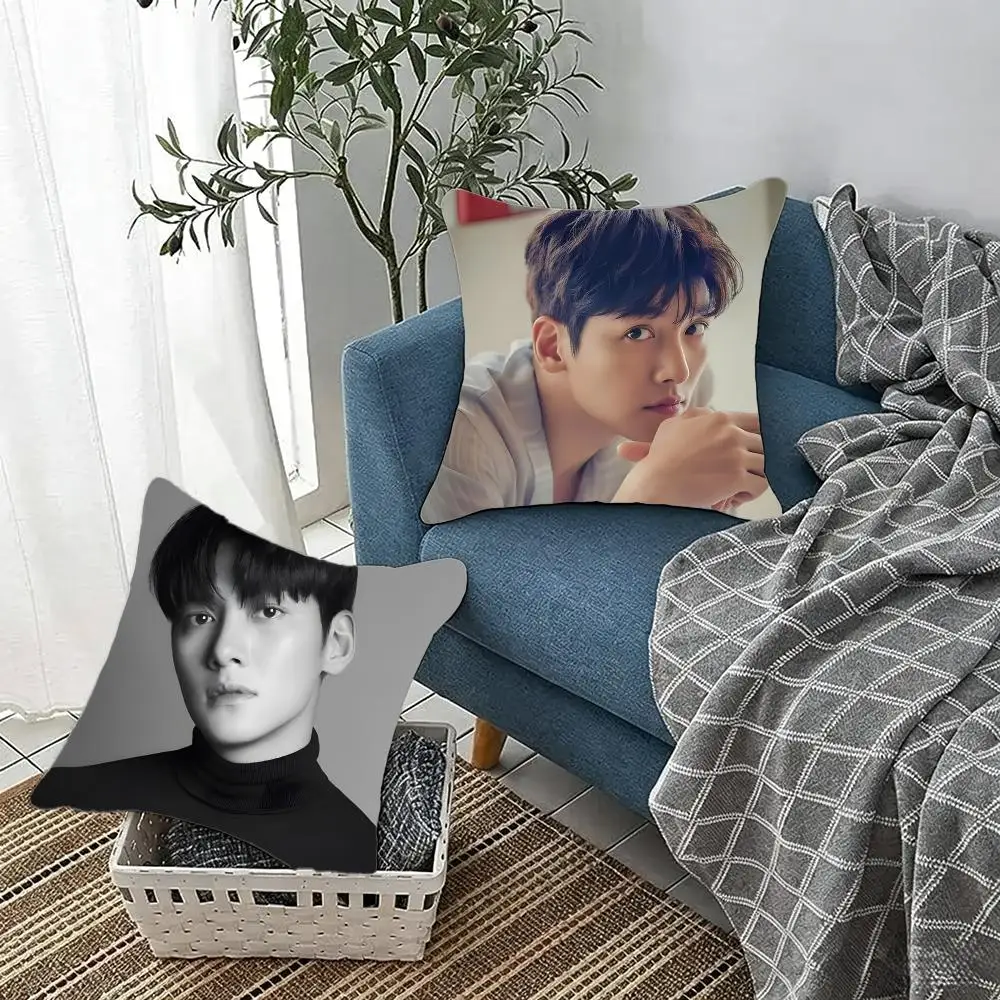 Handsome actor Ji Chang wook Cushion Cover Fluffy velvet Nordic style plush Living room sofa decorative