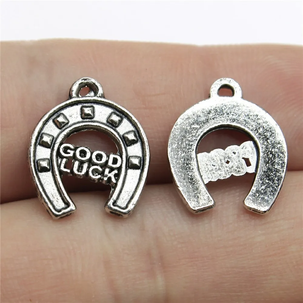 10pcs 17x14mm Antique Silver Color Good Luck Horse Shoe Charms Pendant DIY Jewelry Accessories Wholesale