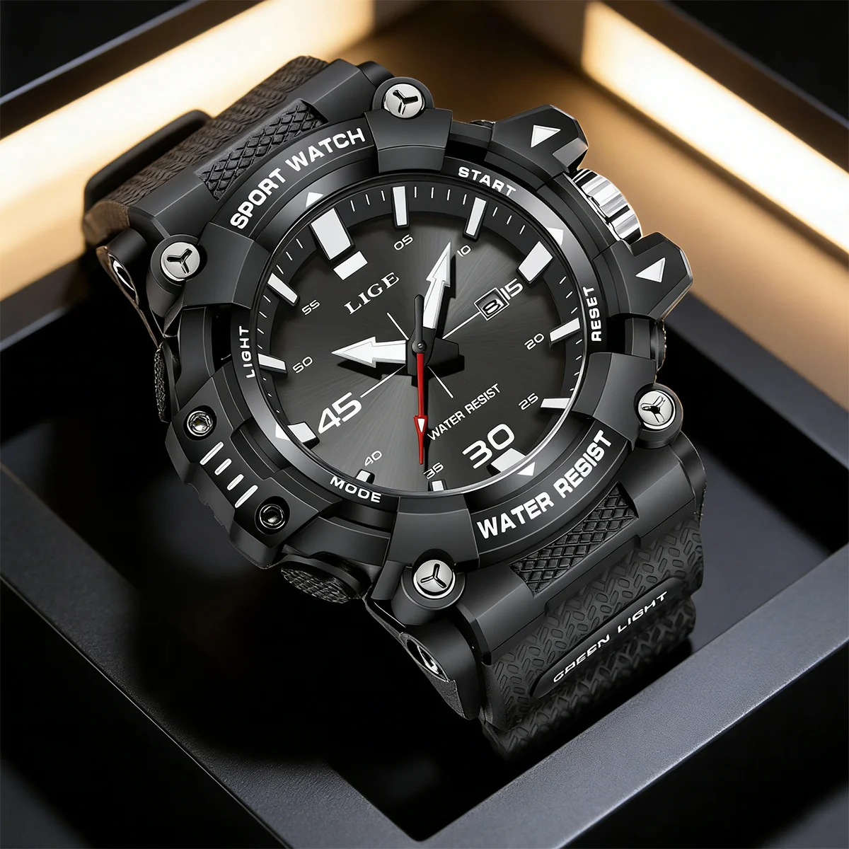 

Модные мужские роскошные часы LIGE, военные мужские часы, спортивные водонепроницаемые кварцевые наручные часы с автоматической датой, Relogio Masculino