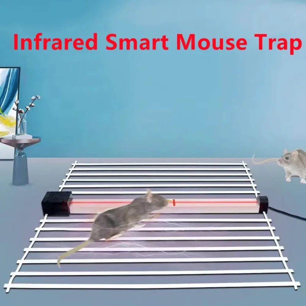 Intelligent High-Voltage Mousetrap Infrared Automatic Electric Shock Mousetrap Safe Continuous MouseTrap 50x65CM/60x65CM/75x75CM