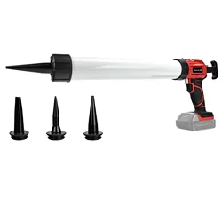Cordless Caulking Gun for Milwaukee 18V Battery 4 Adjustable Speeds Drip-Free Adhesive 20oz/600ml Sausage Caulk Gun (No Battery)