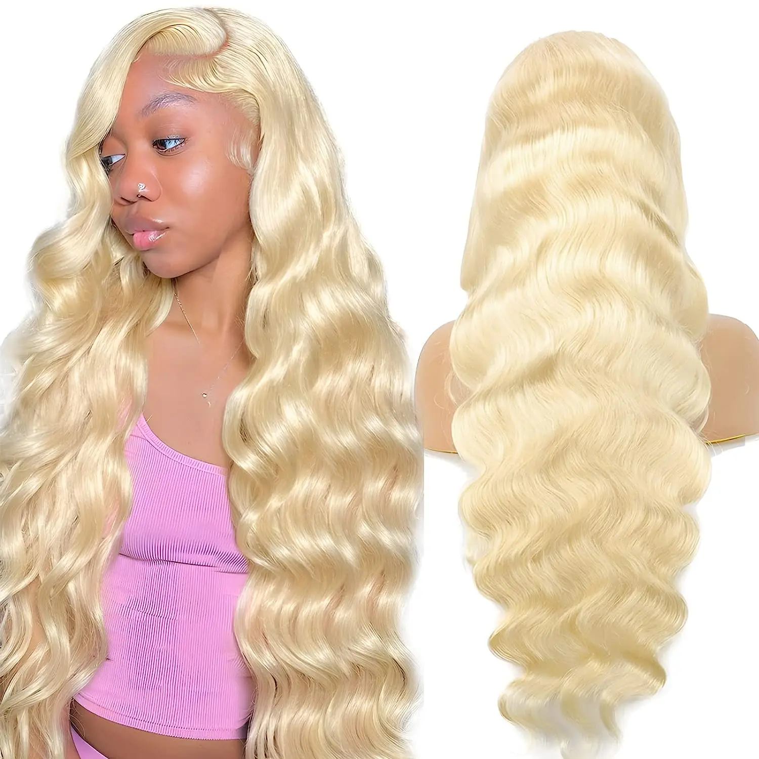 Firieya 13x4 Hd przezroczyste peruki typu Lace Front 613 blond koronkowe peruki z przodu dla czarnych kobiet brazylijskie fale ludzkie włosy peruki