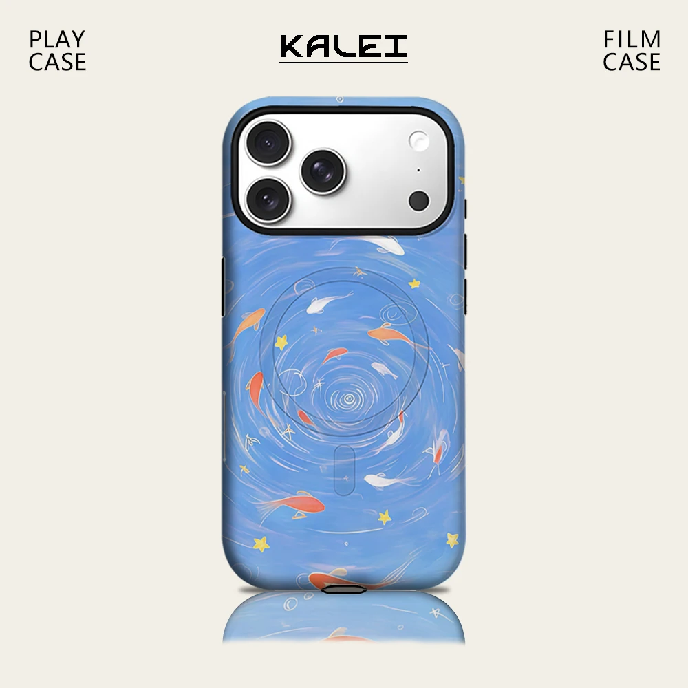 

Koi Swirl Phone Case for IPhone 17 16 15 14 13 Pro Max Plus for Magnetic Single Double-layer Tough Case