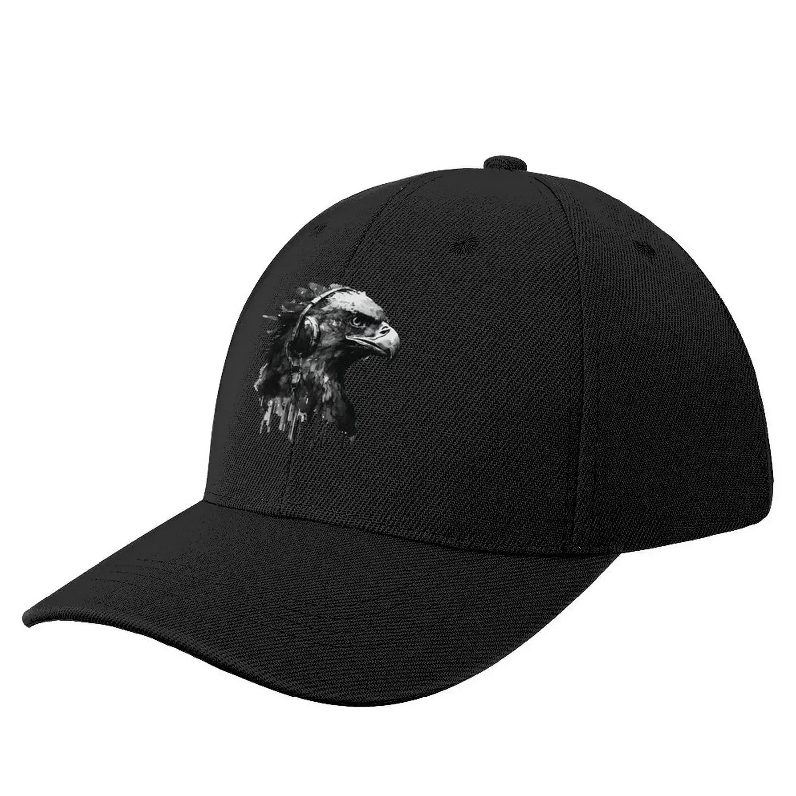 An American Bald Eagle wearing headphones - Animal Street Art Baseball Cap Sports Cap funny hat Icon For Women Men's