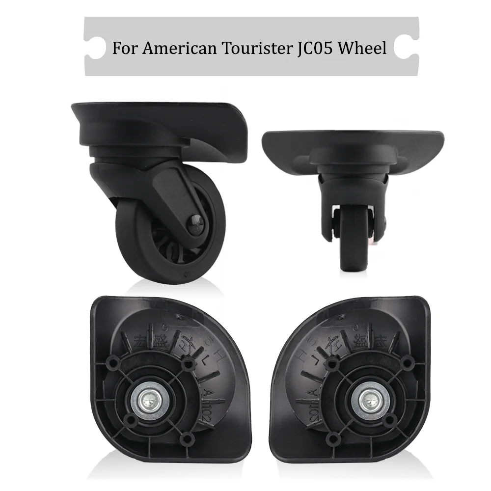 For American Tourister JC05 Universal Wheel Black Replacement Suitcase Rotating Silent Smooth Shock Absorbing Accessories Wheels