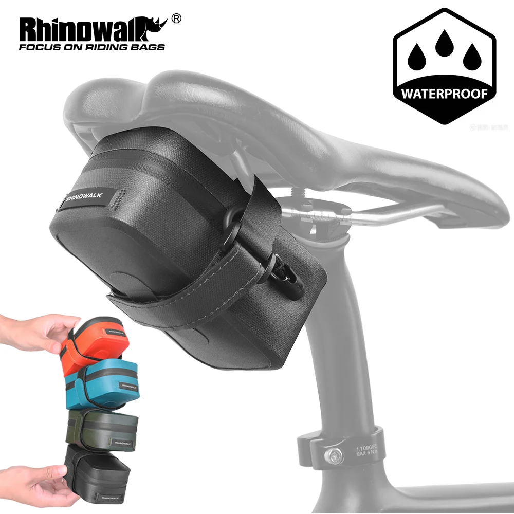 

Rhinowalk Bike Bag Saddle Bag Mini Bicycle Seatpost Bag Pannier Waterproof 0.4L Shockproof MTB Cycling Tail Tube Pouch Rear Pack