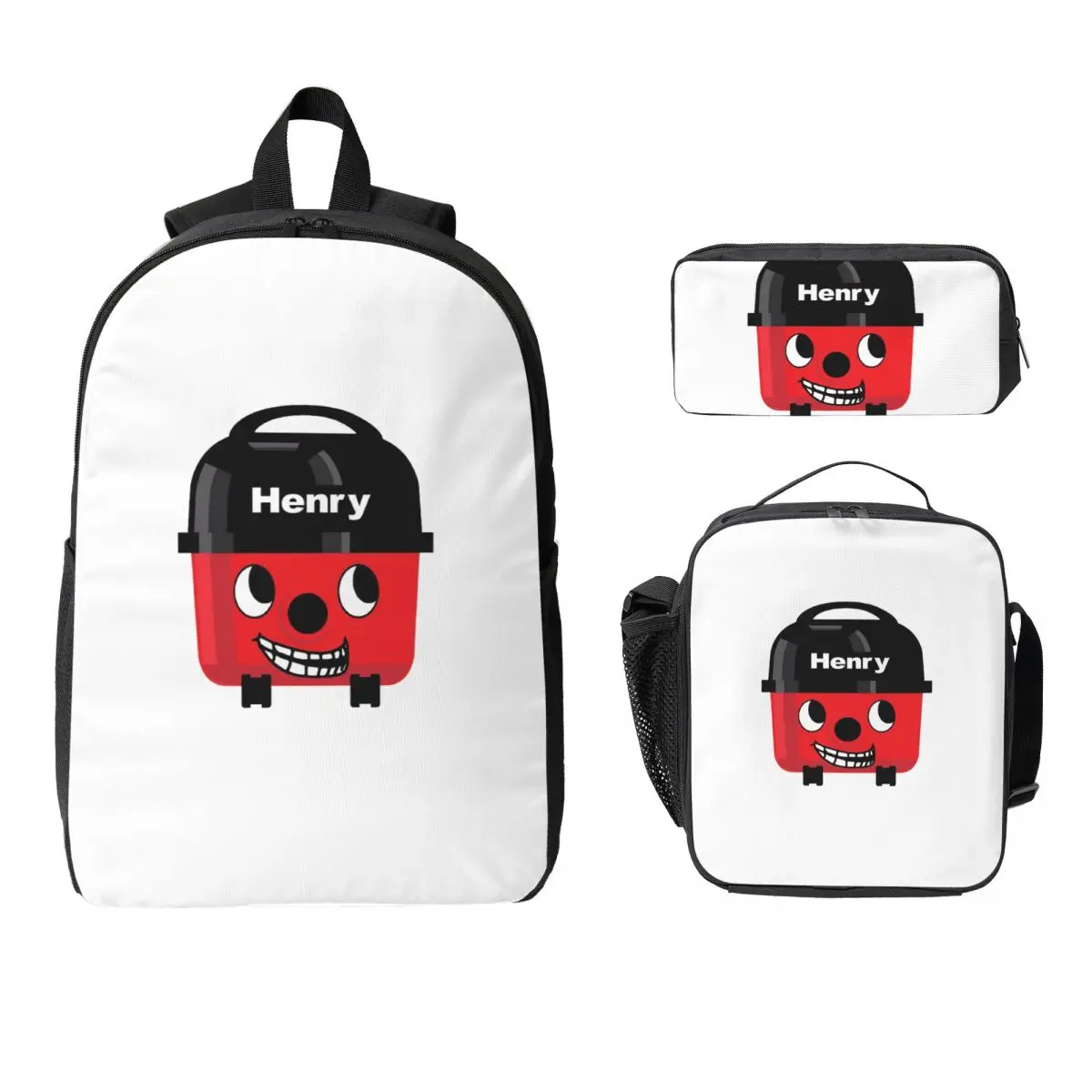 

Henry Hoover Trollface Poster Backpack Boys Girls BookBag School Bag Computer Shoulder Bags 3ps Insulated Lunch Bag Pencil Case