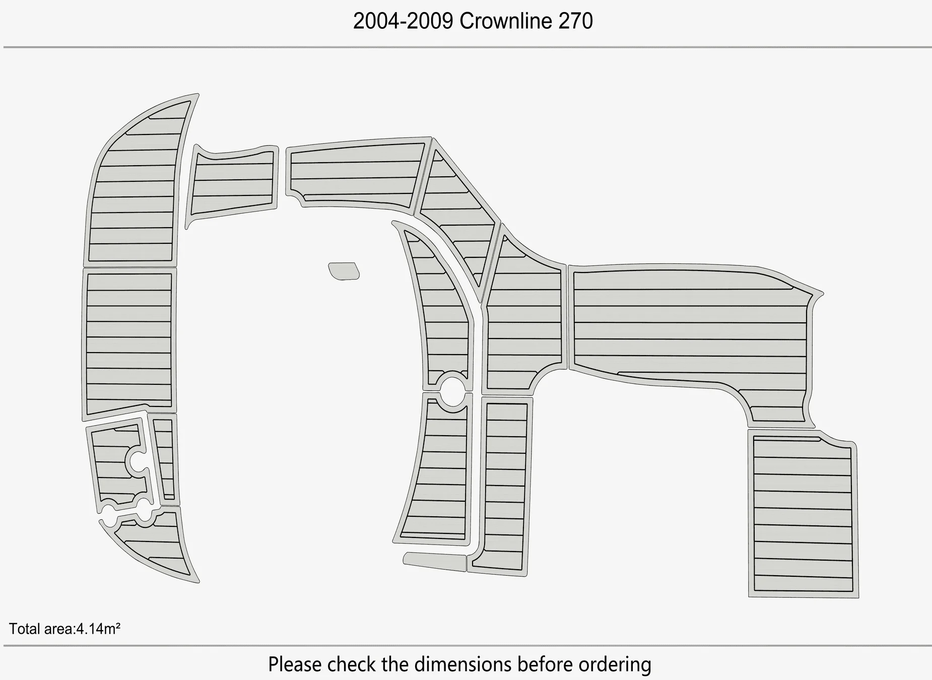 2004-2009 Crownline 270 1/4 "6 مللي متر إيفا رغوة عدم الانزلاق بولي كلوريد الفينيل خشب الساج التزيين البحرية حصيرة سيديك جاتورستيب السجاد أرضية بحرية #3