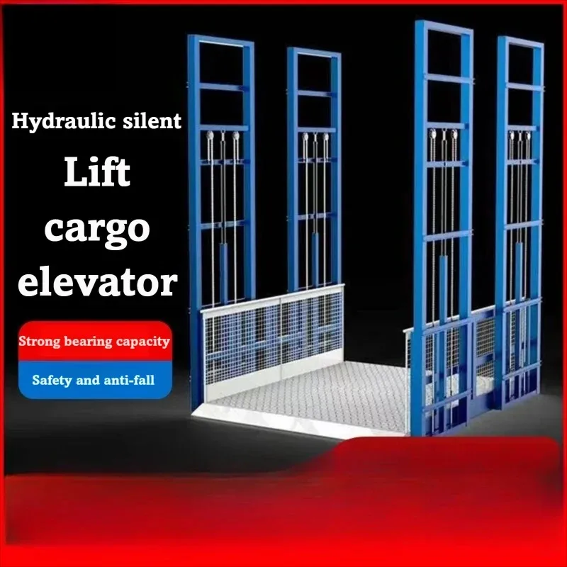 Rail Guided Fixed Lift Electric Hydraulic Lifting Platform For Factory Warehouse Loading Dock Freight Elevator