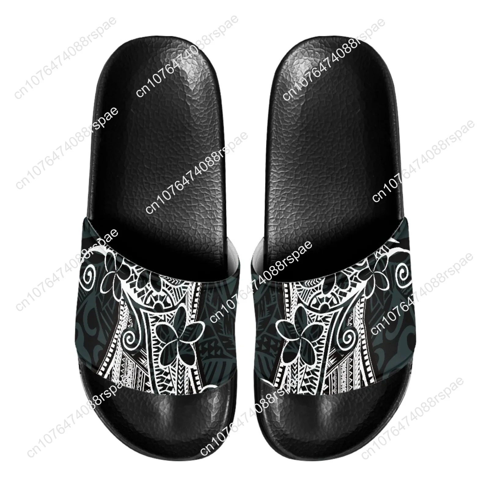 Polynesian Tribal Hawaiian Totem Tattoo Hawaii Prints Soft Home Slippers Couple Indoor Skid Proof Bathroom Sandals Hotel Flat