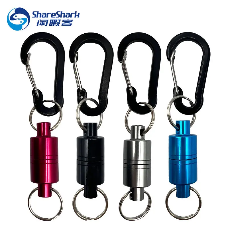 Fly Fishing Tools Magnetic Release Clip Landing Net Connector Magnetic Keychain with Carabiner Fishing Tackle Accessories