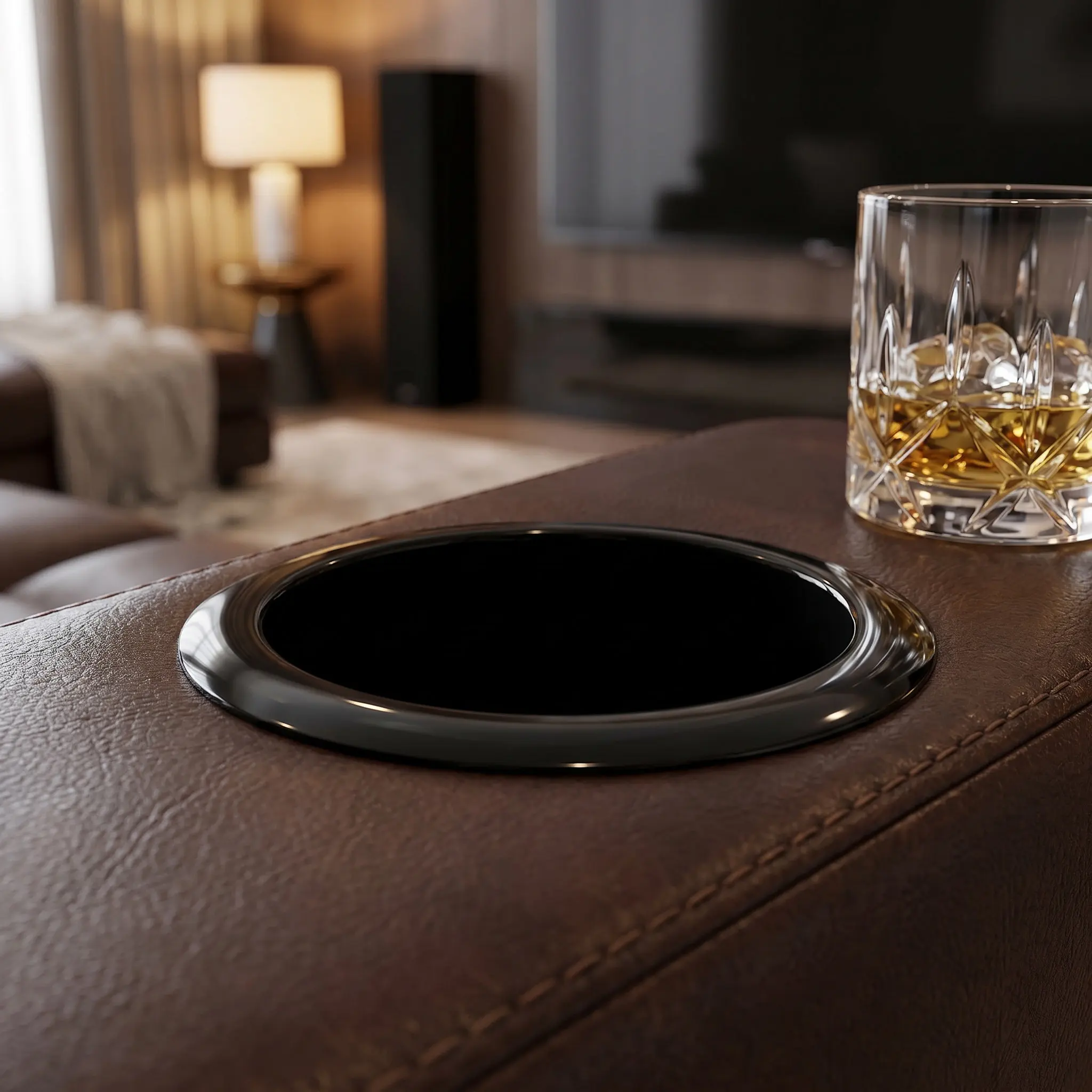 2Pcs Sturdy Black Plastic Cup Holder Insert Drop in Style No Screws Needed for Living Room Couch Recliner Table