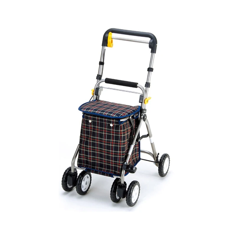 

folding seat to buy food shopping cart the old people can sit and take portable storage 5kg super light walking stick