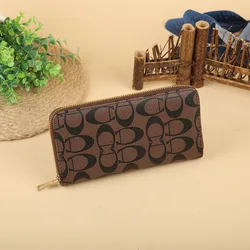 Retro Wallet Women's Long Large Capacity Clutch Bag Single Zipper Women's Credit Card Holder Coin Purse Mobile Wallet