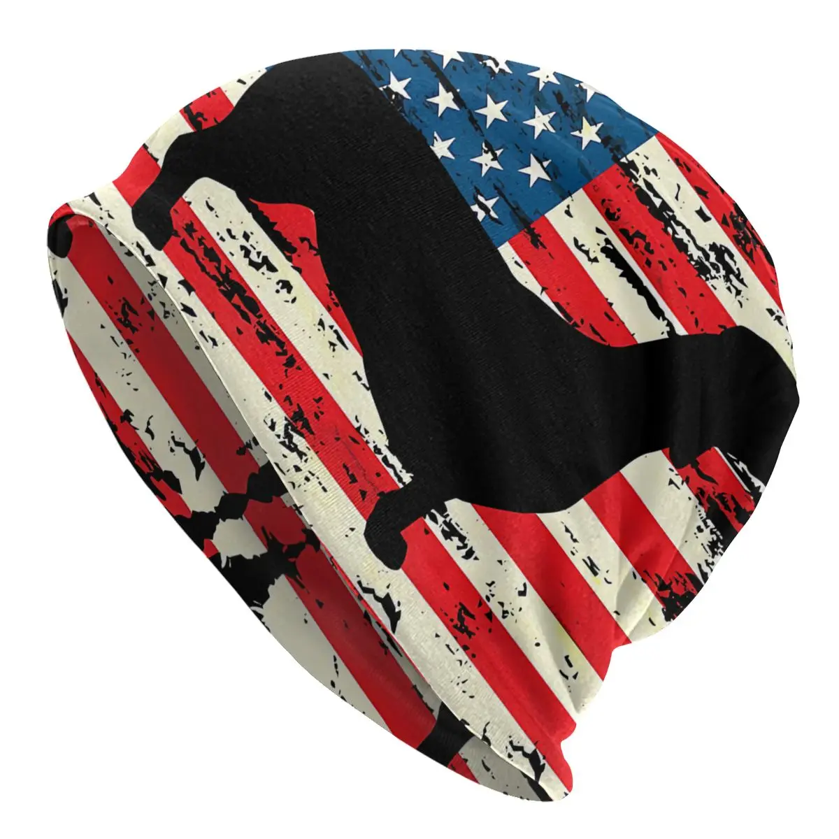 Thin Bonnet Hats Dachshund Sausage Dog Men Women's America Flag 4th Of July Cap Hip Hop Skullies Beanies Caps