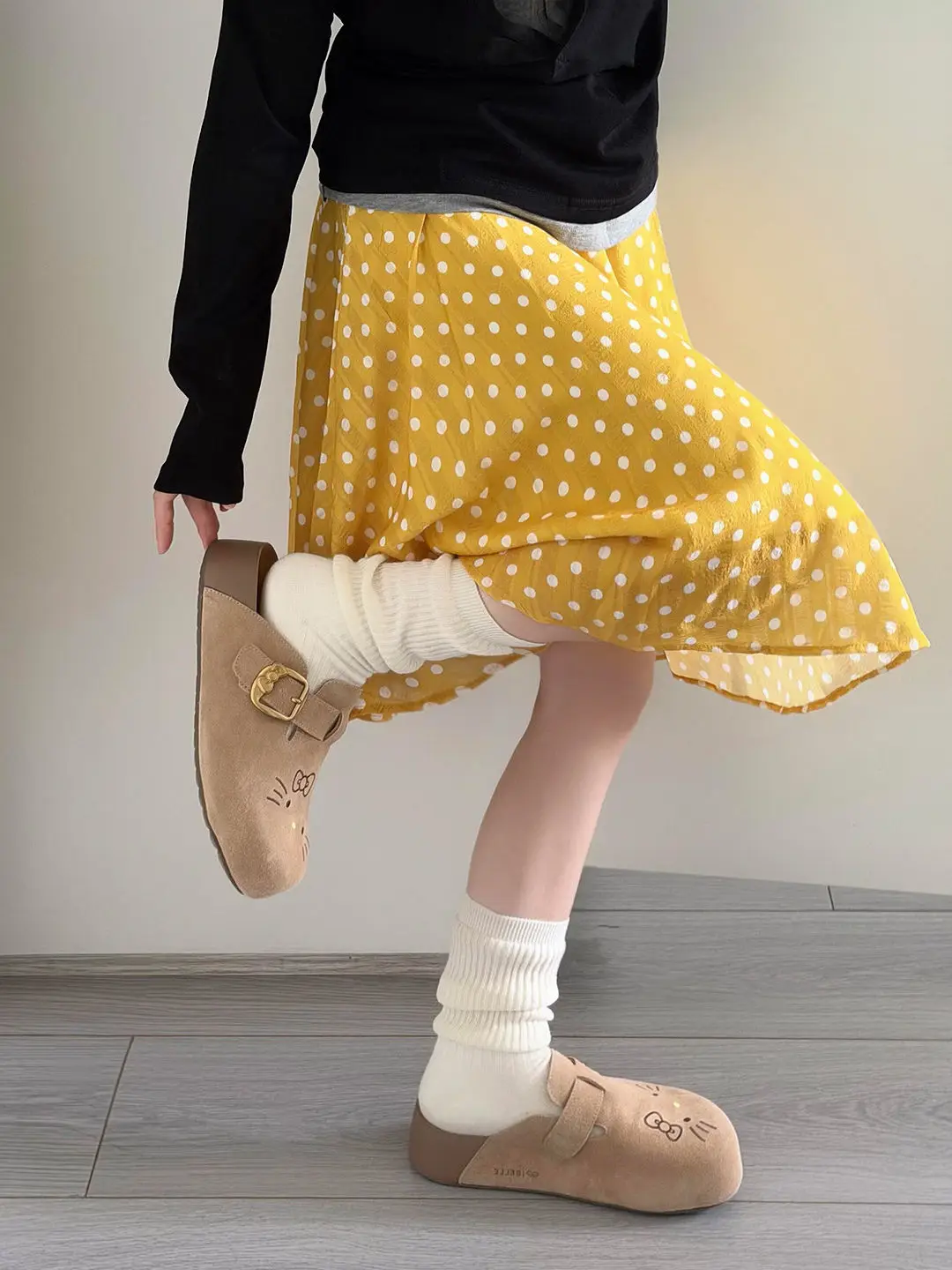 

Korean Japanese High End A-Line Skirt Women's Summer Design Artistic Retro Polka Dot Half-length Skirt Casual Loose Fit