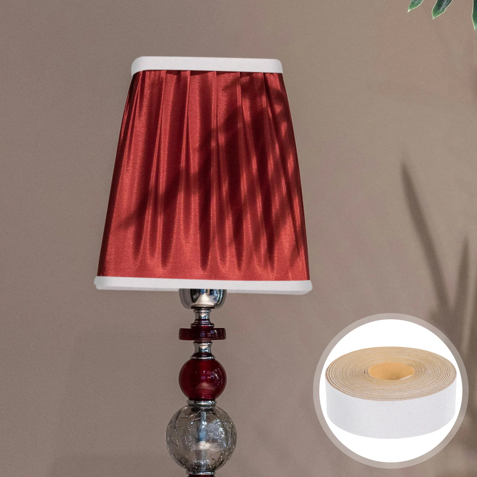 2 Rolls Lampshade Edging Strip Vintage Cloth Tape Light Shade Banding Lamp Cover Accessory Self Adhesive Home Decoration