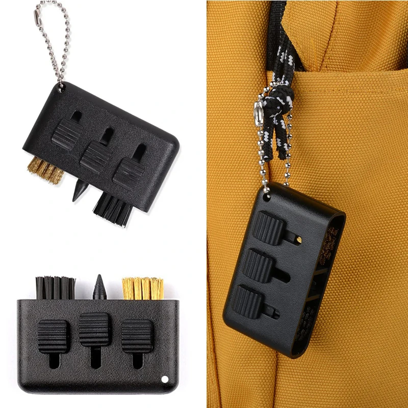 3 in 1 Golf Club Cleaning Brush Training Accessories Pocket Portable Multifunctional Golf Club Wedge Ball Groove Putter Cleaning