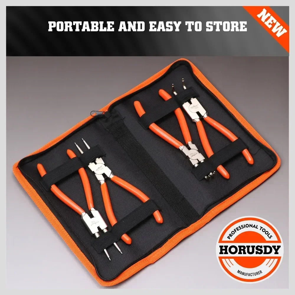 4 قطعة 7 "حكام الربيع كماشة الداخلية الخارجية كماشة الاحتفاظ مقاطع الكربون الصلب متعددة الوظائف المفاجئة حلقة أدوات يدوية