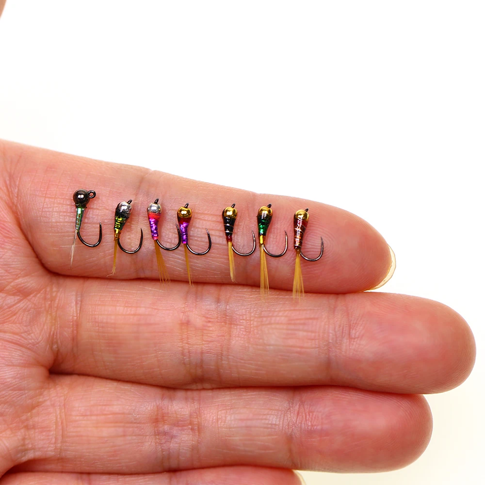 6PCS Perdigon Nymph or Euro Nymph for Weighted Fly Fishing Nymph Fast Sinking Trout, Grayling Fishing Lures
