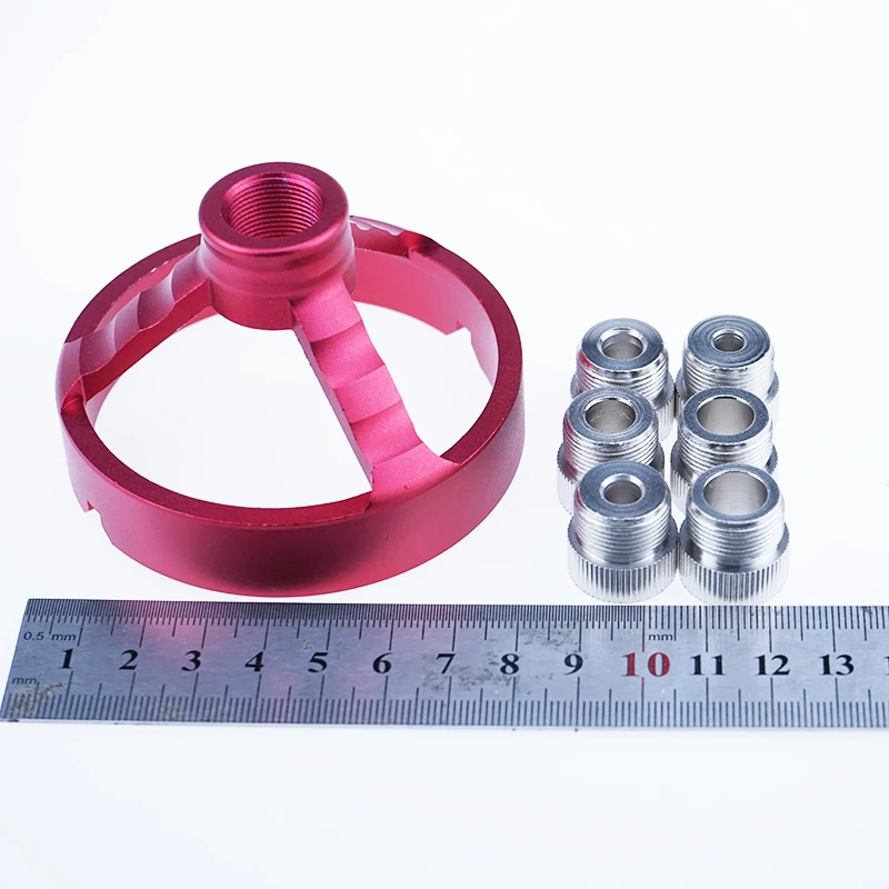 5/6/7/8/9/10มม.แนวตั้งคู่มือเจาะอุปกรณ์อะลูมินัมอัลลอยขวามุมรอบ V-Shaped Drill Locator งานไม้เครื่องมือ