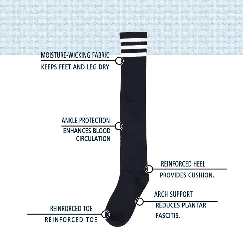 Premium Graduated Compression Socks, Soft Breathable Fabric, Boost Blood Circulation, Relieve Swelling & Fatigue for Comfort