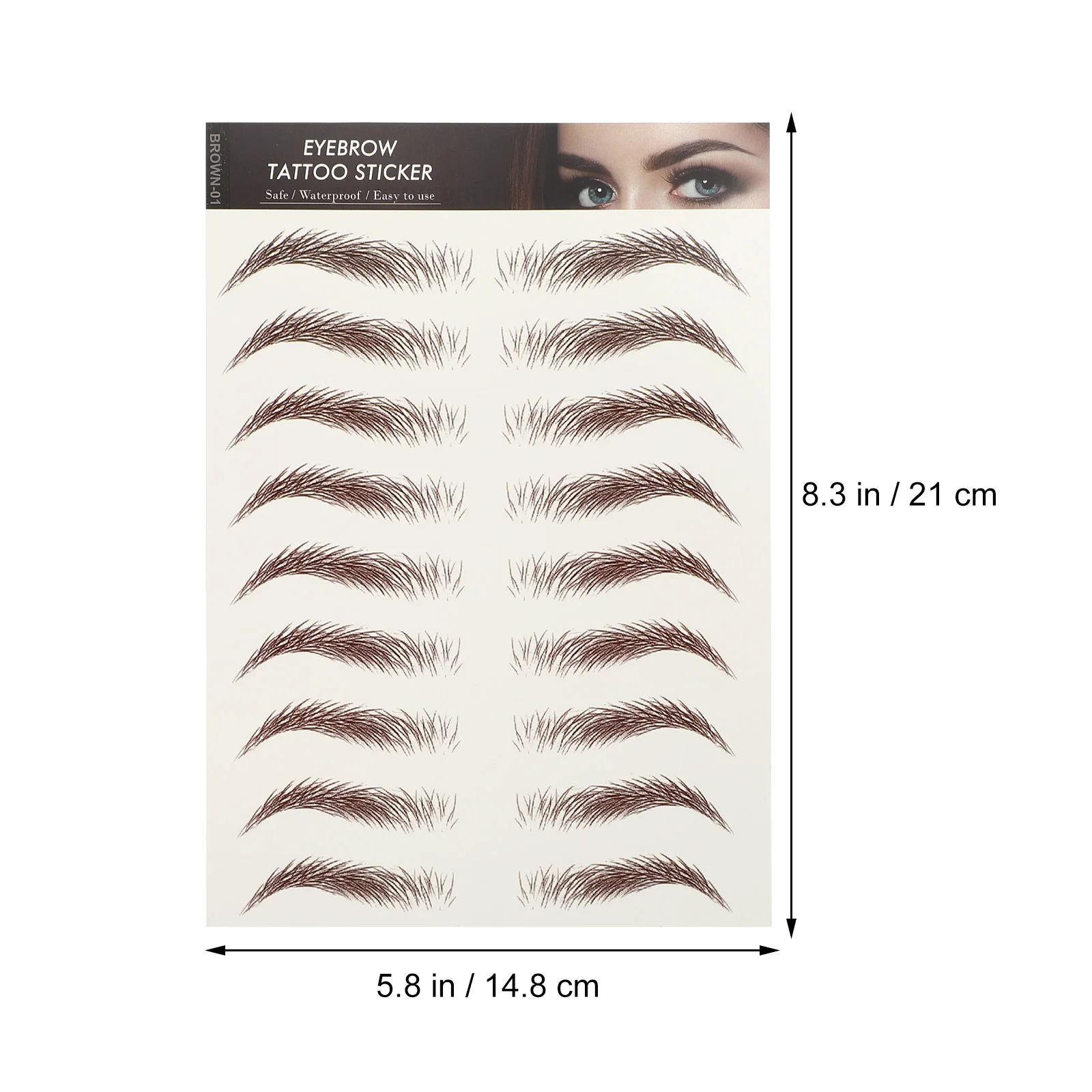 Autocollants étanches pour les sourcils, outils de maquillage rapide, décalcomanies pour les yeux, transfert de faux marron, 9 feuilles